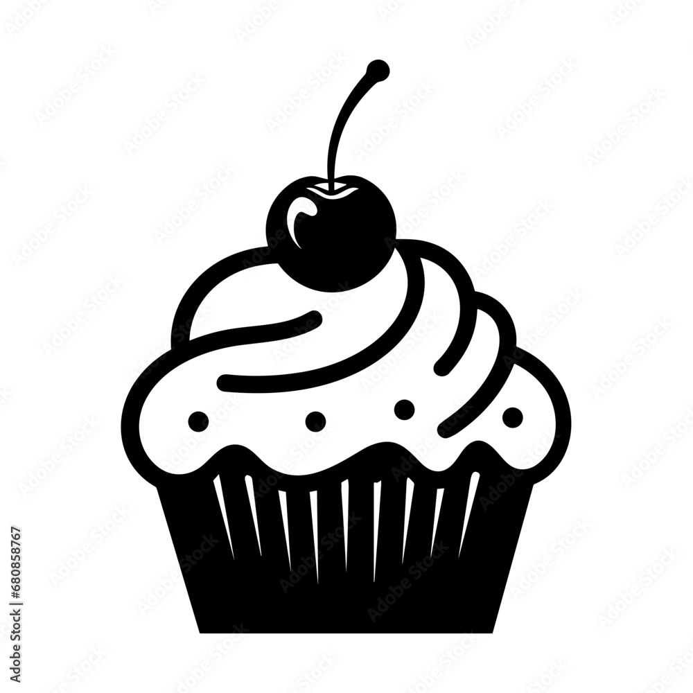 Simple Icon Illustration of Cupcake. SVG Vector Simple Icon Illustration of Cupcake. SVG Vector