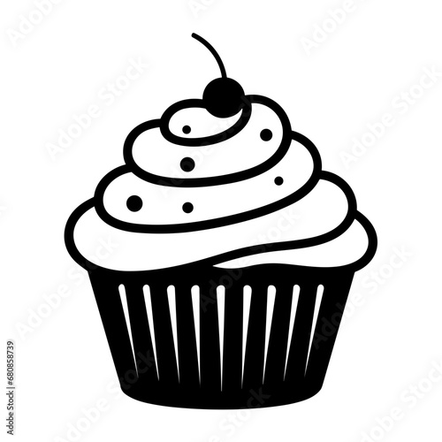 Simple Icon Illustration of Cupcake. SVG Vector