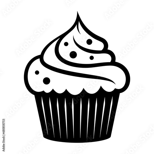 Simple Icon Illustration of Cupcake. SVG Vector