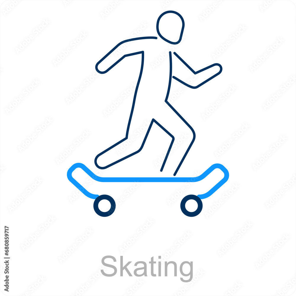 Fototapeta premium Skating and skate icon concept