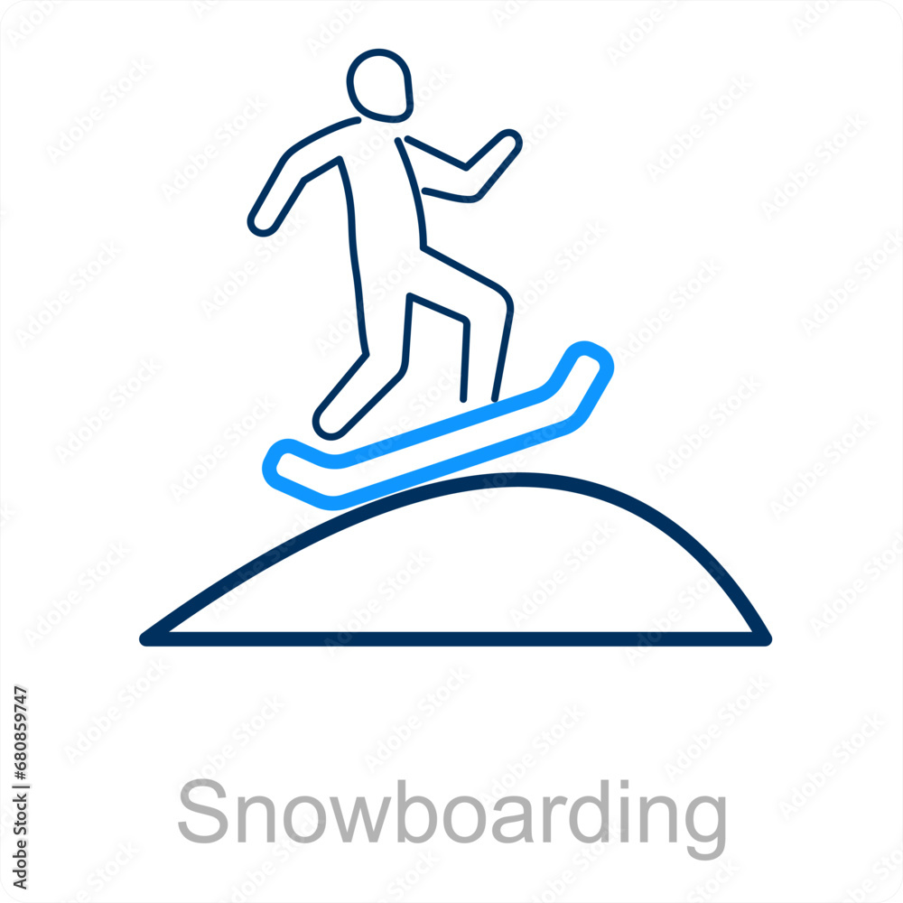 Snowboarding and shoe icon concept 