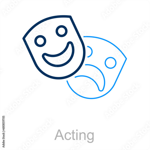 Acting and actor icon concept