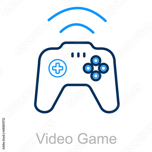 Video Game and pla icon concept
