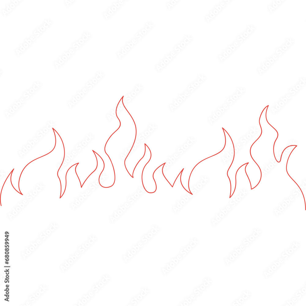 One Line Art Fire One Line Art Fire