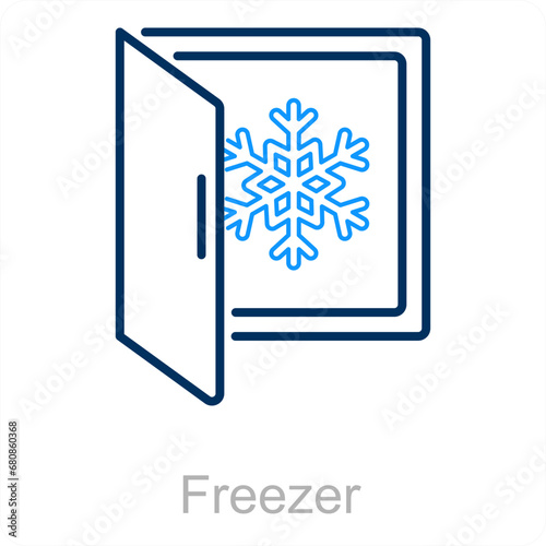 Freezer and deep icon concept