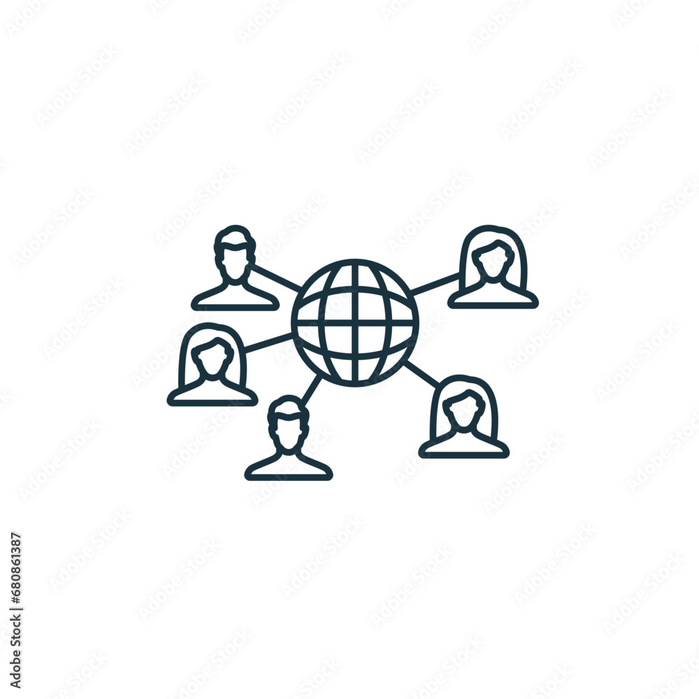 Social connection outline icon. Monochrome simple sign from mental health collection. Social connection icon for logo, templates, web design and infographics. Social connection outline icon. Monochrome simple sign from mental health collection. Social connection icon for logo, templates, web design and infographics.