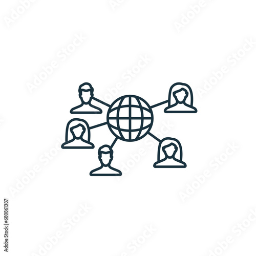 Social connection outline icon. Monochrome simple sign from mental health collection. Social connection icon for logo, templates, web design and infographics.