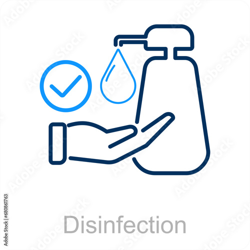 Disinfection and dirty icon concept