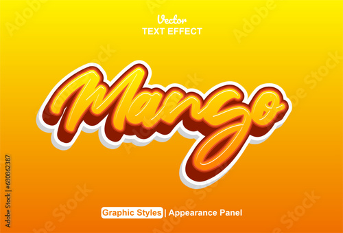 mango text effect with editable style and orange color.