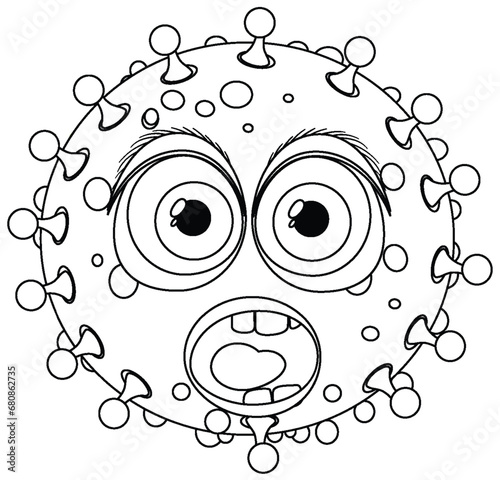 Outline of Bacteria Germ Virus Monster Cartoon Character photo