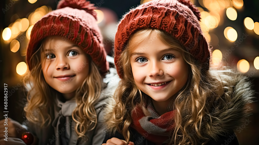 Portrait of friends in new year party happy, smiling Portrait of friends in new year party happy, smiling