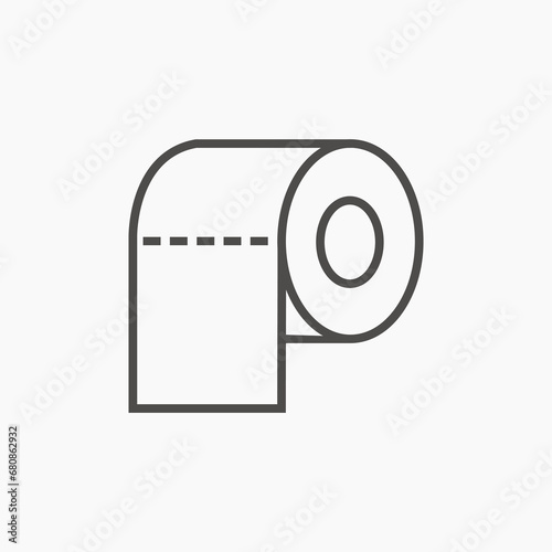Toilet tissue paper roll icon vector. wc symbol sign