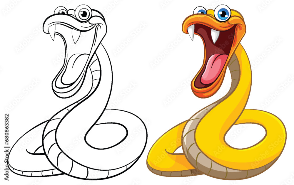 Yellow Snake Colouring Page Yellow Snake Colouring Page