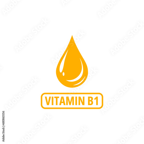 Vitamin B1 icon vector, label for food packaging, drug business concept