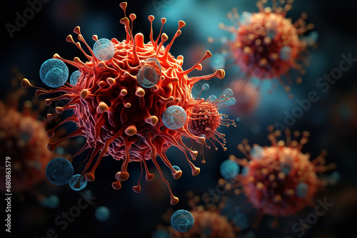 Coronavirus. Generative Ai photo