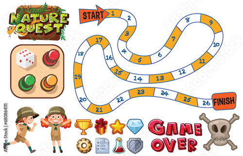 Jungle Adventure: A Snakes and Ladders Game Template