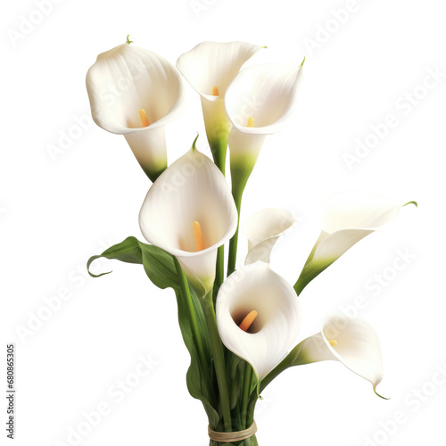 Wedding calla lily isolated on a transparent or white background  png