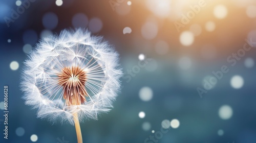 Dew-Kissed Dandelion with a Soft Bokeh Background.