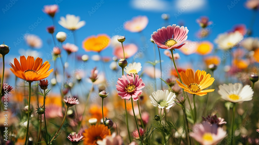 field of flowers HD 8K wallpaper Stock Photographic Image 