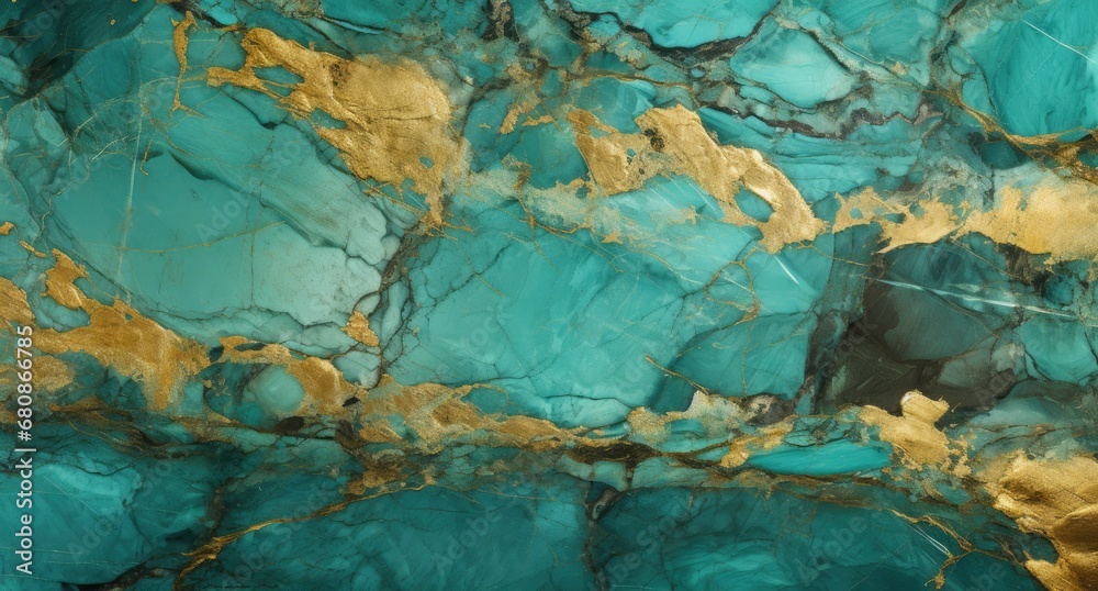 Obraz premium Contemporary Greek Wall Texture Featuring Green Marble with Gold Veins.