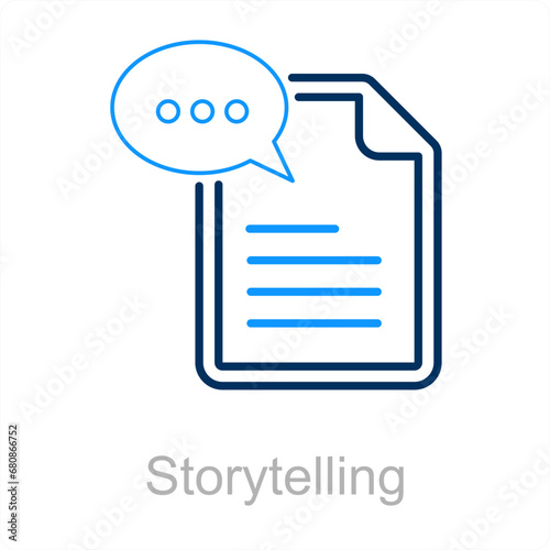 Storytelling and assignment icon concept 