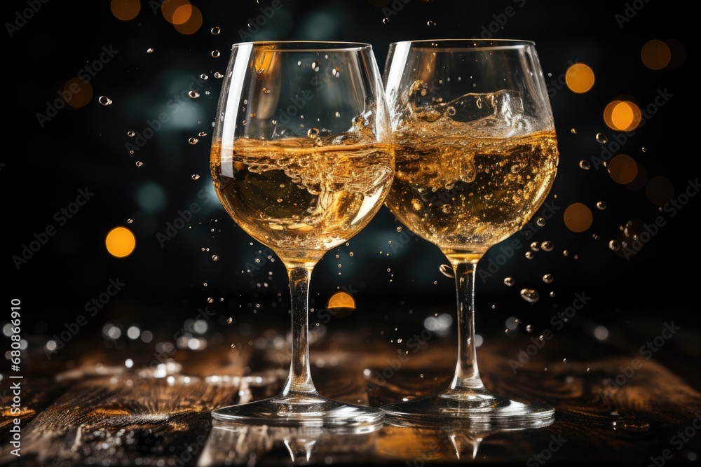 Champagne for Celebration and party in festival or Holiday. Generative AI