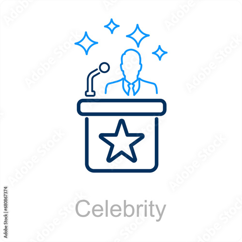 Celebrity and speech icon concept 
