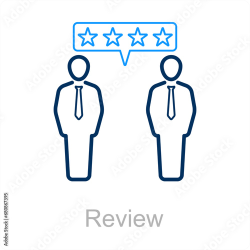 Review and ratings icon concept 