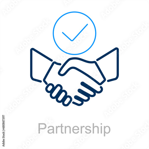 Partnership and deal icon concept 