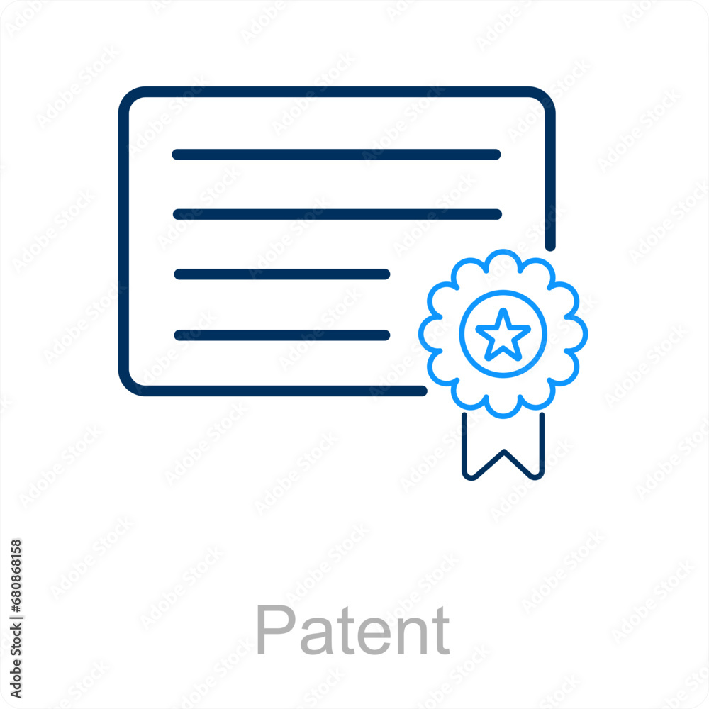 Patent and diploma icon concept Patent and diploma icon concept