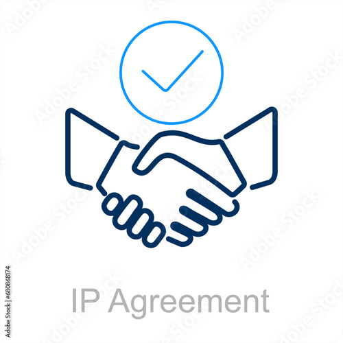 IP Agreement and agreement icon concept 