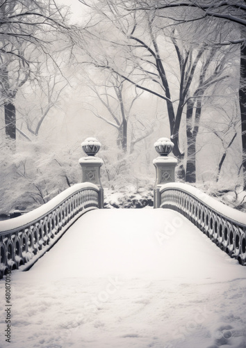 Brücke im Schnee, Bridge in the snow