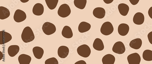 Vector flat background. Minimalistic brown trendy abstract polka dot pattern on a light background. Perfect for screensaver, poster, card, invitation or home decor.