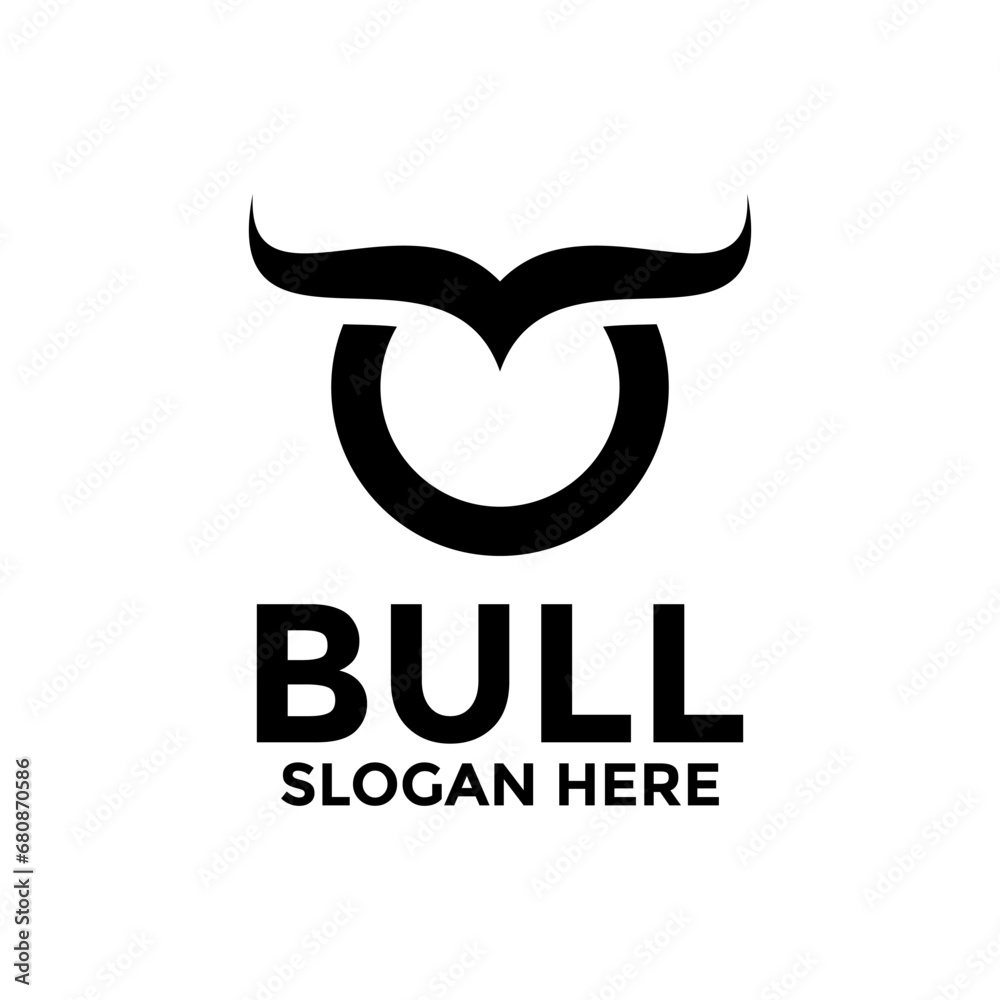 abstract head bull logo, simple head bull, head and horn bison logo vector template abstract head bull logo, simple head bull, head and horn bison logo vector template