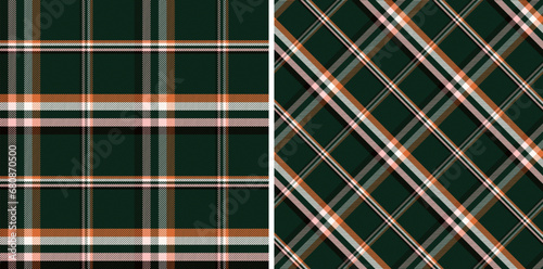 Plaid Seamless Pattern, Diagonal Gingham Vector Pixel in Dark Green and Colorful, Simple Tartan Background Graphic with Herringbone Line Grid