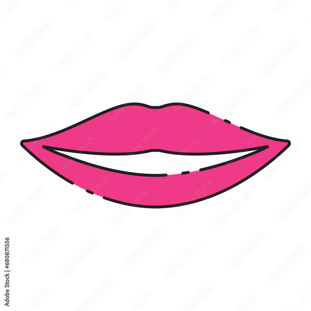 Valentine's Day lips icon vector