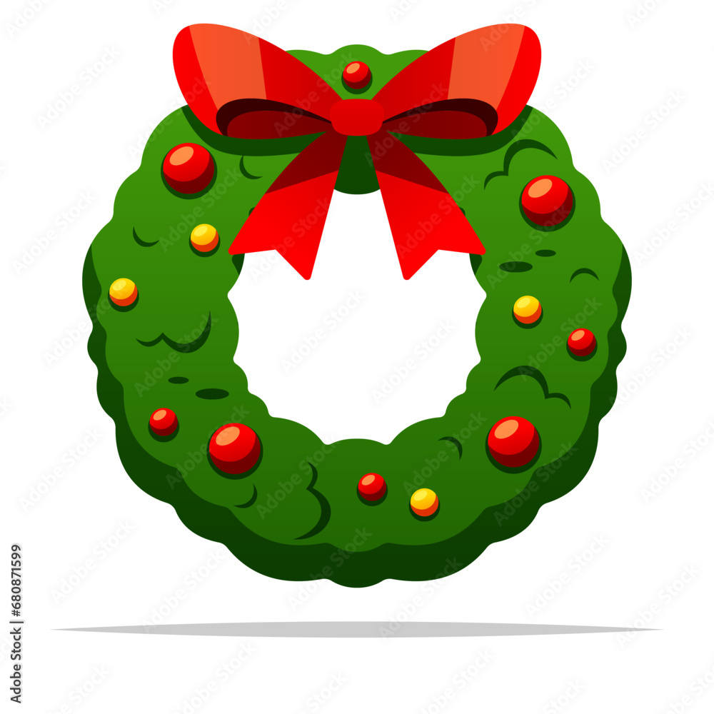 Christmas wreath vector isolated illustration Christmas wreath vector isolated illustration