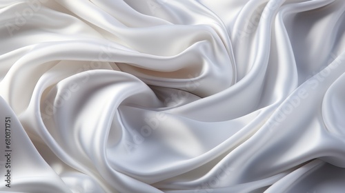 Minimalist white silk fabric texture background with a modern feel. AI generate illustration