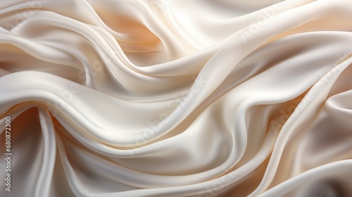 Minimalist white silk fabric texture with clean appearance. AI generate illustration