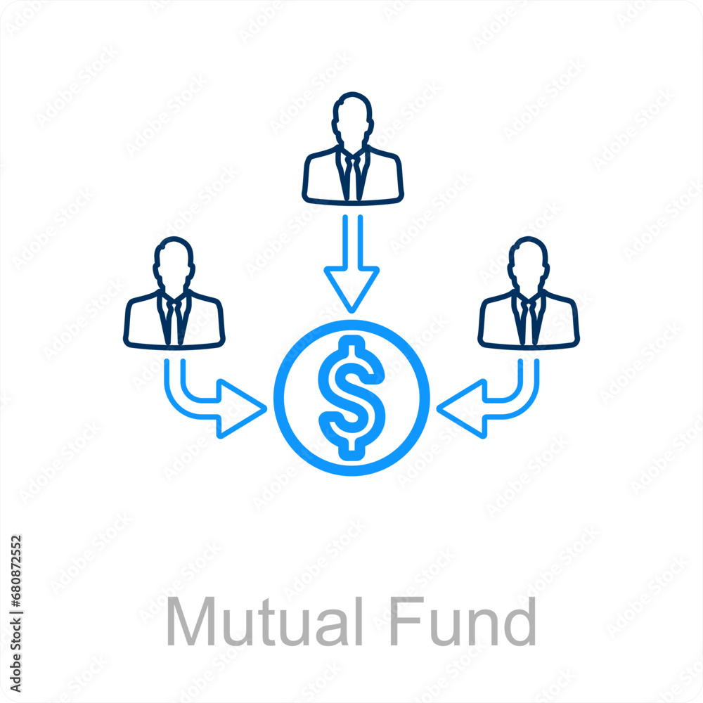 Mutual Fund and money icon concept Mutual Fund and money icon concept