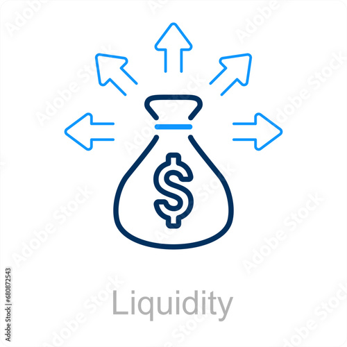 Liquidity and funds icon concept 