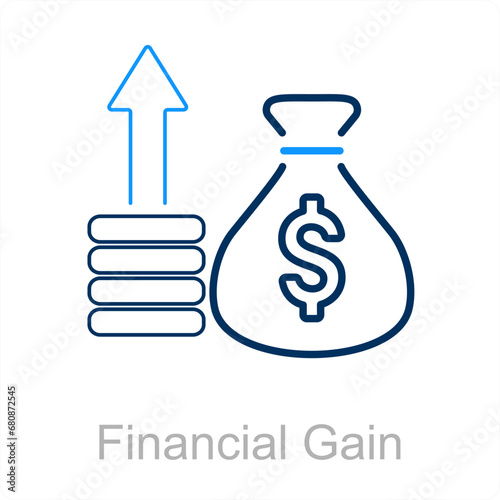 Financial Gain and advice icon concept 