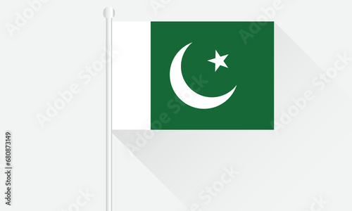 Pakistan country flag on white isolated background