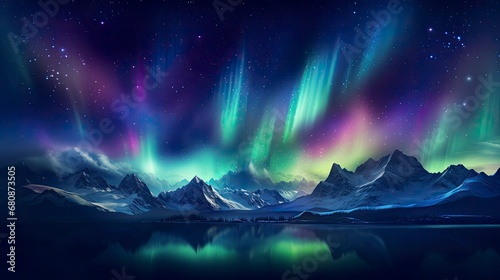 Aurora Borealis Dance Above Mountains with Rave-like Bokeh Aesthetics. © Anamul Hasan