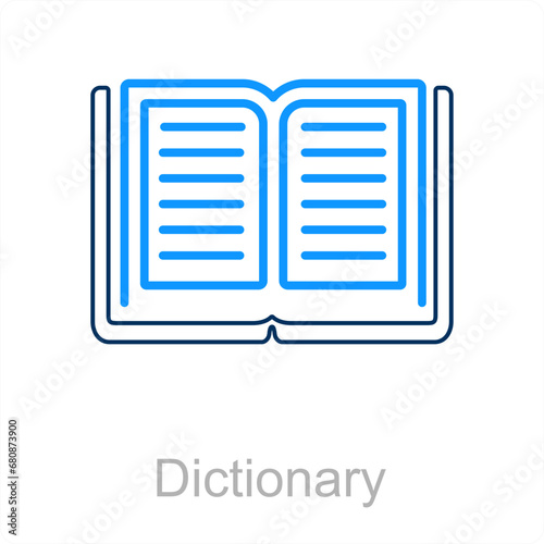Dictionary and data icon concept