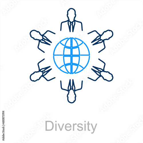 Diversity and combine icon concept