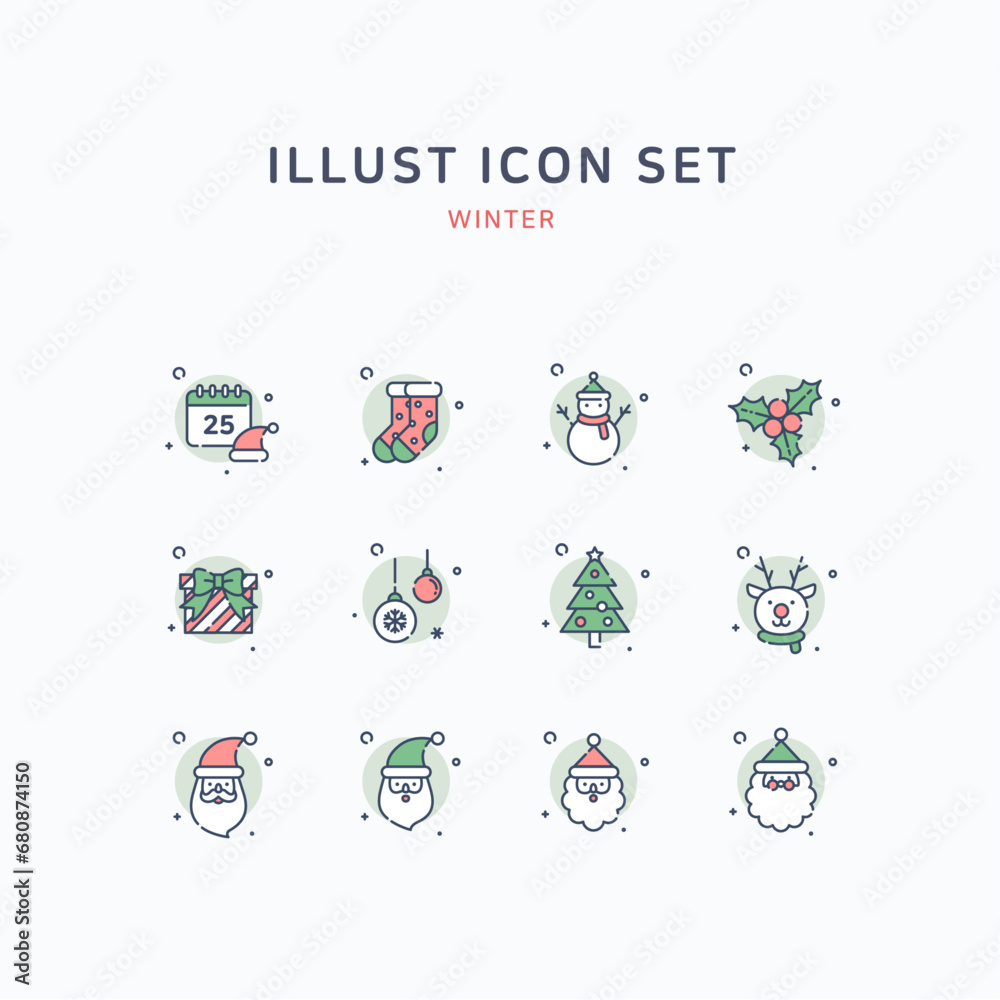 Obraz premium winter & Christmas icon set