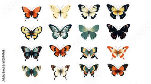 butterfly, vector, insect, nature, set, design, illustration, collection, beauty, summer © jakir