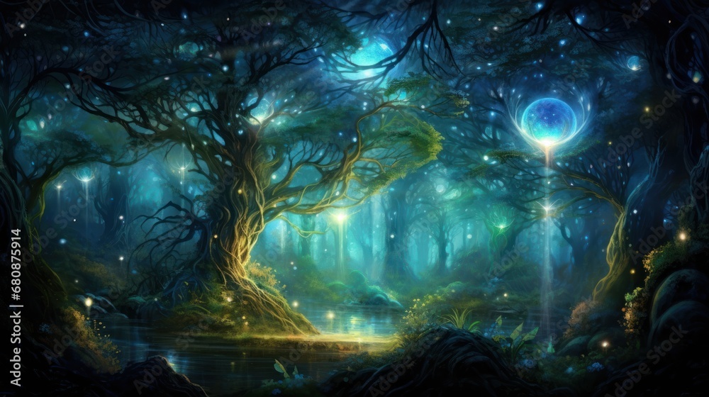 Mystical Forest: Capturing the Enchantment of Ethereal Psychic Waves