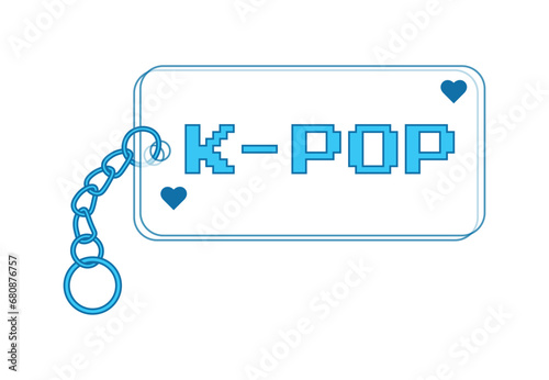 Keychain with the inscription k-pop. Vector illustration